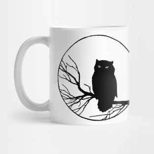 Scary Vintage Owl on Tree Mug